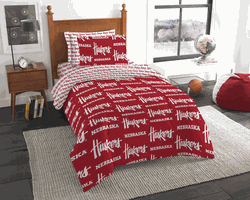 NCAA Rotary Nebraska 5 PC Twin Bed In Bag Set