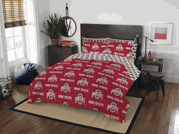 NCAA Rotary Ohio State 7 PC Full Bed In Bag Set