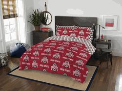 NCAA Rotary Ohio State 7 PC Queen Bed In Bag Set