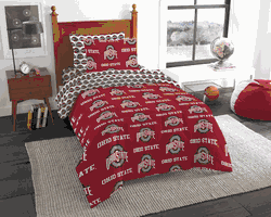 NCAA Rotary Ohio State Buckeyes 5 PC Twin Bed In Bag Set