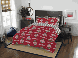 NCAA Rotary Ohio State Buckeyes 7 PC Full Bed In Bag Set