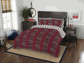 NCAA Rotary South Carolina 7 PC Queen Bed In Bag Set