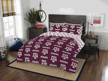 NCAA Rotary Texas A&M 7 PC Queen Bed In Bag Set