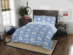 NCAA Rotary UNC North Carolina 7 PC Queen Bed In Bag Set