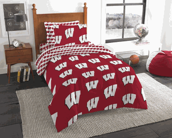 NCAA Rotary Wisconsin 5 PC Twin Bed In Bag Set