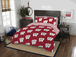 NCAA Rotary Wisconsin 7 PC Full Bed In Bag Set