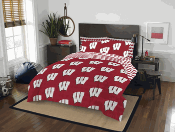 NCAA Rotary Wisconsin 7 PC Full Bed In Bag Set
