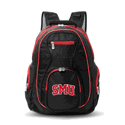 NCAA SMU Mustangs 19" Premium Laptop Backpack with Colored Trim