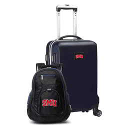 NCAA SMU Mustangs Deluxe 2-Piece Backpack & Carry-On Set