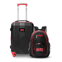 NCAA SMU Mustangs Premium 2-Piece Backpack & Carry-On Set