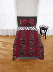 NCAA South Carolina Gamecocks Twin Rotary Bed In A Bag Set