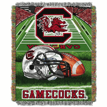 NCAA South Carolina Homefield Advantage Woven Tapestry Throw Blanket 48x60 Inches