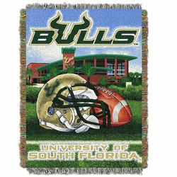 NCAA South Florida Homefield Advantage Woven Tapestry Throw Blanket 48x60 Inches