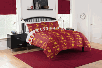 NCAA Southern Cal Trojans Full Rotary Bed In A Bag Set