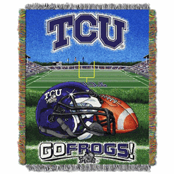 NCAA TCU Homefield Advantage Woven Tapestry Throw Blanket 48x60 Inches