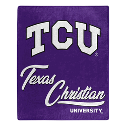NCAA TCU Signature Raschel Throw Blanket 50x60 Inches