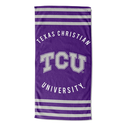 NCAA TCU Stripes Beach Towel 30x60 Inches
