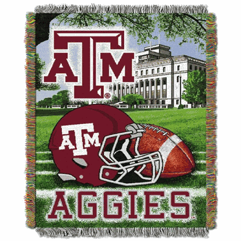 NCAA Texas A&M Homefield Advantage Woven Tapestry Throw Blanket 48x60 Inches
