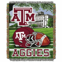 NCAA Texas A&M Homefield Advantage Woven Tapestry Throw Blanket 48x60 Inches