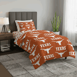 NCAA Texas Longhorns Twin Rotary Bed In A Bag Set