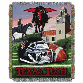 NCAA Texas Tech Homefield Advantage Woven Tapestry Throw Blanket 48x60 Inches