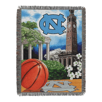 NCAA UNC Homefield Advantage Woven Tapestry Throw Blanket 48x60 Inches
