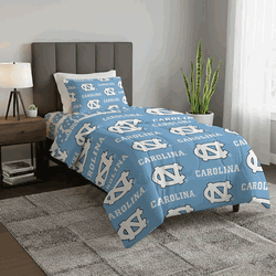 NCAA UNC Tar Heels Twin Rotary Bed In A Bag Set