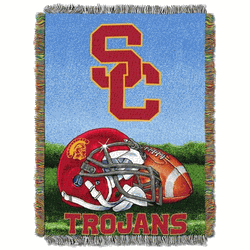 NCAA USC Homefield Advantage Woven Tapestry Throw Blanket 48x60 Inches