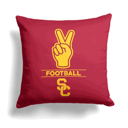 NCAA USC Number 1 Fan Throw Pillow 18x18
