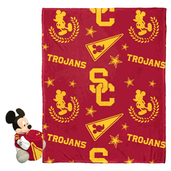 NCAA USC Pennant Mickey Hugger Pillow & Silk Touch Throw Set