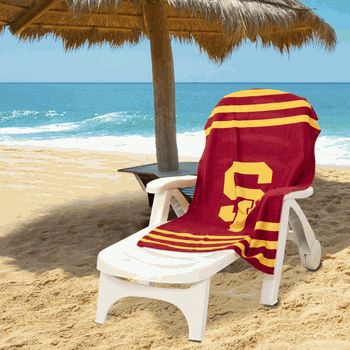 NCAA USC Stripes Beach Towel 30x60 Inches
