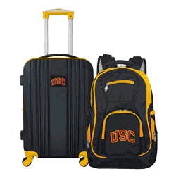NCAA USC Trojans Premium 2-Piece Backpack & Carry-On Set