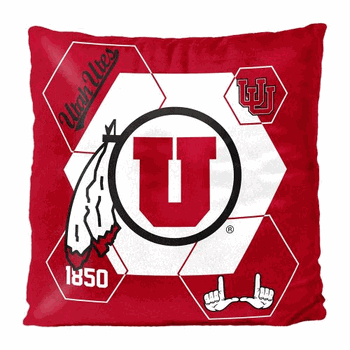 NCAA Utah Connector Velvet Reverse Pillow 16x16 Inches