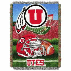 NCAA Utah Homefield Advantage Woven Tapestry Throw Blanket 48x60 Inches