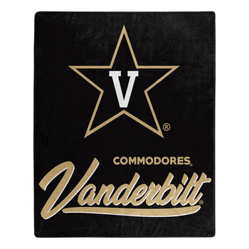 NCAA Vanderbilt Commodores Signature Raschel Throw Blanket 50x60 Inches