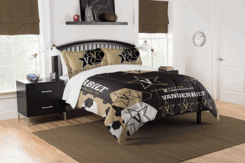 NCAA Vanderbilt Hexagon Take F/Q Comforter Set