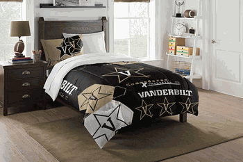 NCAA Vanderbilt Hexagon Twin Comforter Set