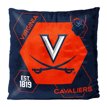 NCAA Virginia Connector Velvet Reverse Pillow 16x16 Inches