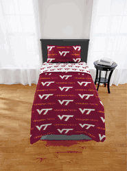NCAA Virginia Tech Hokies Hokies Twin Rotary Bed In A Bag Set
