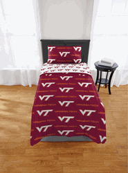 NCAA Virginia Tech Hokies Twin Rotary Bed In A Bag Set