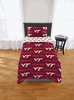 NCAA Virginia Tech Hokies Twin Rotary Bed In A Bag Set