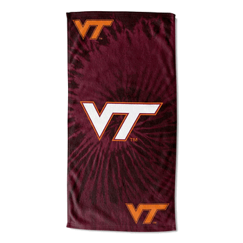 NCAA Virginia Tech Psychedelic Beach Towel 30x60 Inches