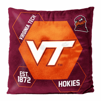 NCAA Virignia Tech Connector Velvet Reverse Pillow 16x16 Inches
