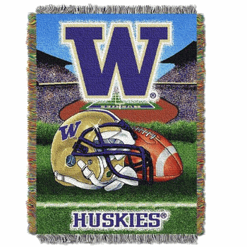 NCAA Washington Homefield Advantage Woven Tapestry Throw Blanket 48x60 Inches