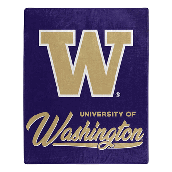 NCAA Washington Signature Raschel Throw Blanket 50x60 Inches