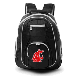 NCAA Washington State Cougars 19" Premium Laptop Backpack with Colored Trim
