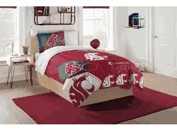 NCAA Washington State Cougars Hexagon Twin Comforter Set