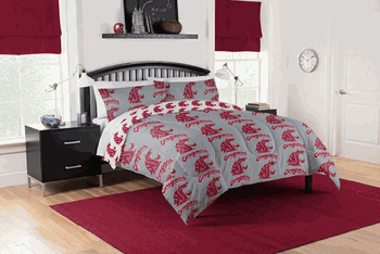NCAA Washington State Cougars Rotary Queen Bed In A Bag Set
