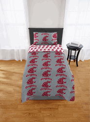 NCAA Washington State Cougars Twin Rotary Bed In A Bag Set