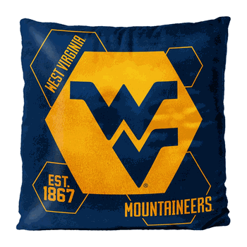 NCAA West Virginia Connector Velvet Reverse Pillow 16x16 Inches